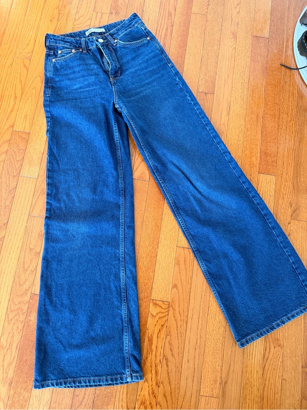 Zara Wide Leg Jeans in Deep Blue Denim